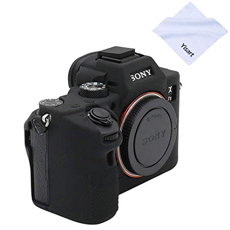 Yisau Sony A7iii A7Riii A7siii Case, Professional Silicone Rubber Case Cover Coverable Protective for Sony Alpha A7 iii A7r iii A7siii Camera   Microfiber Cloth (Black)