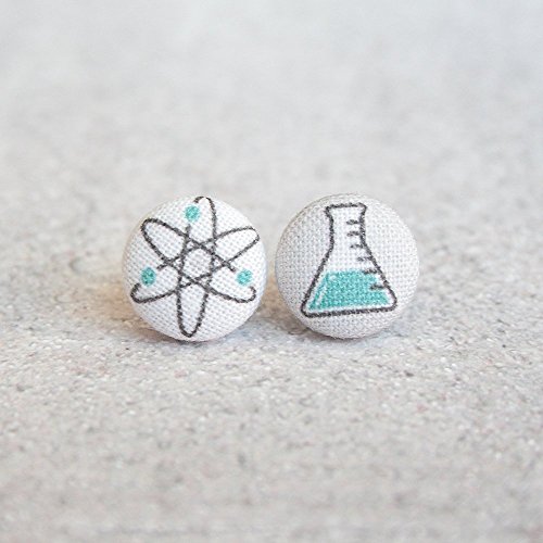 Science Fabric Button Earrings