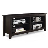 WE Furniture Wood TV Stand 58-Inch Espresso