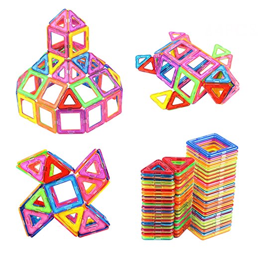 AMOSTING Magnetic Blocks Building Blocks Educational Toys Construction Stacking Toy-64 pcs