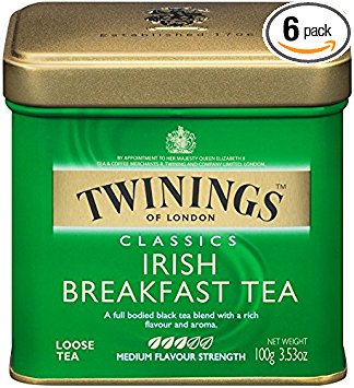 Twinings Irish Breakfast Tea, Loose Tea, 3.53 -Ounce Tins (Pack of 6)
