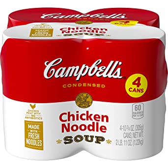 Campbell's Condensed Chicken Noodle Soup, 10.75 oz. Can, 10.75 Ounce (Pack of 4)