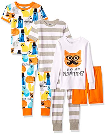 Amazon Brand - Spotted Zebra 6-Piece Snug-Fit Cotton Pajama Set