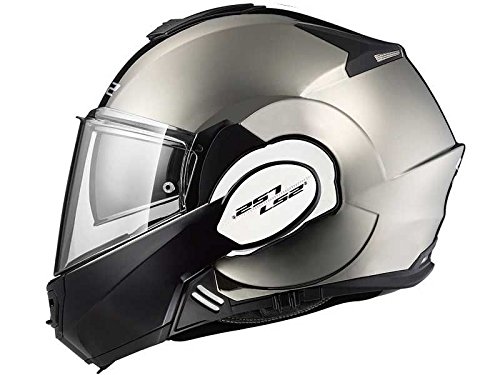 LS2 Helmets Motorcycles & Powersports Helmet's Modular Valiant (Black Chrome, Medium)