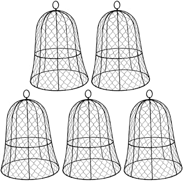 PREMILITY (5 Packs) 13" Diameter x 15.7" Height Garden Chicken Wire Cloche, Plant Protector and Cover, Strong and Not Easy to Deform, No Assembly Required