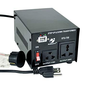 Goldsource STU-750W Voltage Transformer Converter: AC 110V/220V Step-Up/Down Power Converter with 5V USB Output, 750 Watt