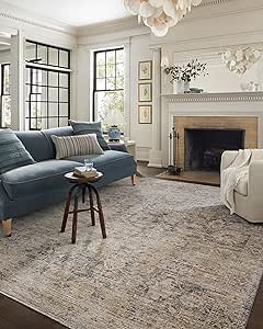 LOLOI Jean Stoffer Katherine Collection KES-02 Charcoal/Gold 9'-6'' x 13'-1'' Area Rug