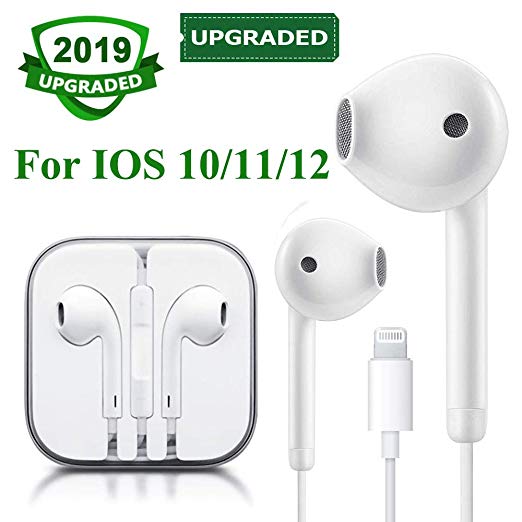 Earphones Earbuds Headphones with Microphone and Remote Control, Compatible with iPhone X/Xs Max/XR 7/8/8Plus iOS 10/11/12 Plug and Play