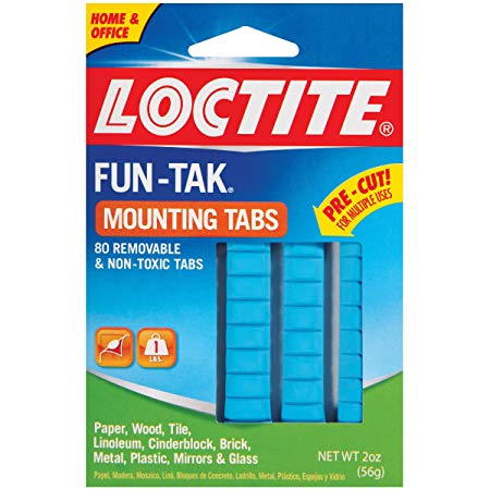 Loctite Fun-Tak Mounting Putty Tabs, 2-Ounce, 12-Pack (1865809-12)