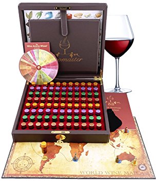 Master Wine Aromas Tasting Kit - 88 Wine Aromas (wine game & wine aroma wheel included)