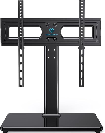 PERLESMITH Universal TV Stand Table Top TV Base for 32 to 60 inch LCD LED OLED 4K Flat Screen TVs-Height Adjustable TV Mount Stand with Tempered Glass Base, VESA 400x400mm,Holds up to 88lbs PSTVS15-C