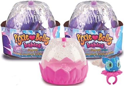 WowWee Pixie Belles Babies - Surprise Wearable Figures with Interactive Rings for Spinning - 2-Pack