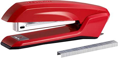 Stapler, 3 in 1 with Integrated Remover and Staple Storage (Red)