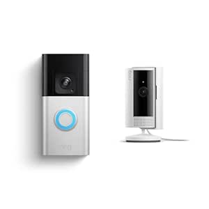 Ring Battery Doorbell Pro with Ring Indoor Cam, White