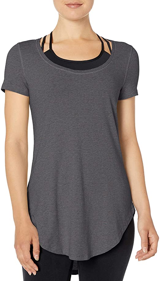 Core Products Womens Pima Cotton-Blend Short Sleeve Yoga Tunic Tunic Shirt
