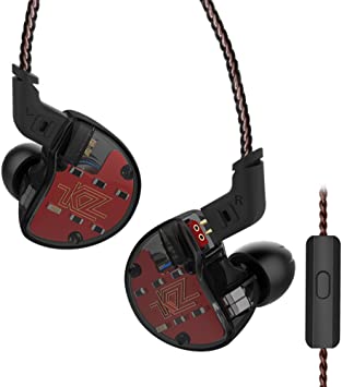 In-Ear Monitor Headphones,KZ ZS10 Five Drivers High Resolution Earphones/Earbuds with Detachable Cable (Black with Mic)