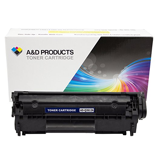 A&D Products Compatible Replacement for HP Q2612A Toner Cartridge HP 12A Black (2,000 Page Yield) for use with LaserJet 1010, LaserJet 1012, LaserJet 1015, LaserJet 1018, LaserJet 1020, LaserJet 1022, LaserJet 1022 n, LaserJet 1022 nw, LaserJet 3020, LaserJet 3030, LaserJet 3050, LaserJet 3052, LaserJet 3055, LaserJet 3015, LaserJet 3020, LaserJet 3030, LaserJet 3050, LaserJet 3052, LaserJet 3055, LaserJet M1005, LaserJet M1319f MFP