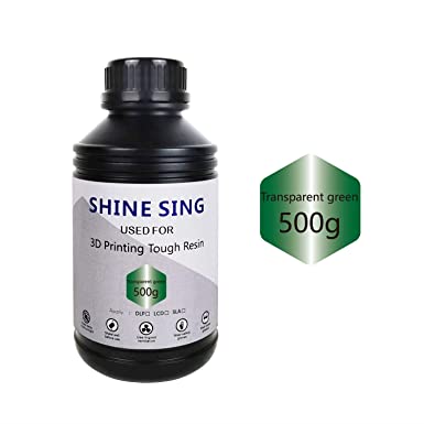 SHINE SING 3D Rapid Resin LCD UV-Curing Resin 405nm Standard Photopolymer Resin for LCD 3D Printing 500Gram Transparent Green