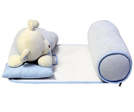 Fairy Baby Cartoon Adjustable Head & Neck Support Sooth Anti-Rollover Pillow,Blue