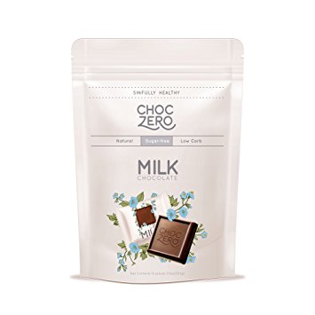 ChocZero Premium Milk Chocolate, Sample Pack. No Sugar Added, Low Carb. No Sugar Alcohols, All Natural, Non-GMO (1 bag, 10 pieces)