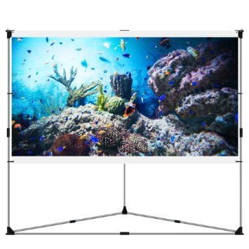 JaeilPLM Flicker-free Portable Outdoor Projection Screen  Setup Stand  Transportable Bag Full Set for Camping and Recreational Events 100 Inch