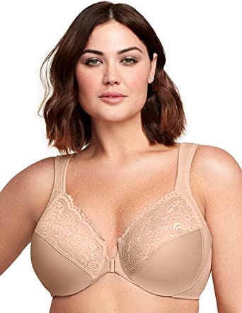 Glamorise Womens Wonderwire Front-Closure Bra Underwire #1245