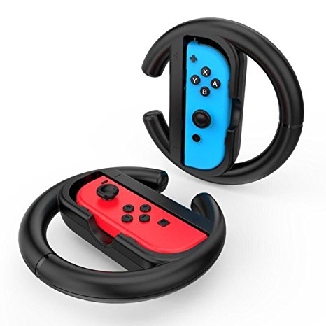 GameWill JoyCon Steering Wheel for Nintendo Switch Controller, (Set of 2)