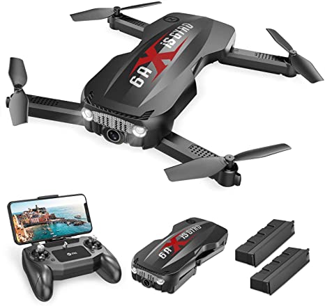 Holy Stone HS160 Pro Foldable Drone with 1080p HD WiFi Camera for Adults and Kids, Wide Angle FPV Live Video, App Control, Gesture Selfie, Tap Fly, Optical Flow, Altitude Hold and 2 Batteries