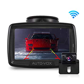 AUTO-VOX W2 NO Interference Digital Wireless Reversing Camera Kit,4.3 Inch LCD Rear View Monitor,IP68 waterproof Reverse Camera with Built-in transmitter for Universal