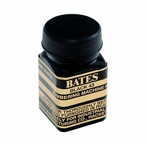 Bates Numbering Machine Refill Ink, 1 Ounce Bottle with Cap Brush, Black (9800659)