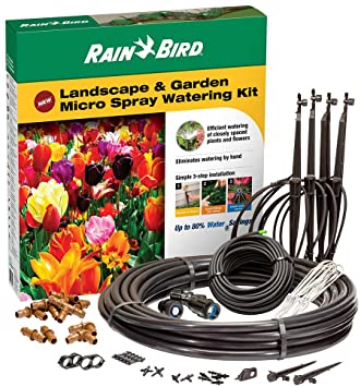 Rain Bird LNDMSKIT Drip Irrigation Landscape & Garden Micro-Spray Watering Kit with Micro-Bubblers and Micro-Sprays