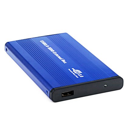 HDE USB 2.0 Aluminum External Hard Drive Enclosure Case Supports 2.5-inch IDE/PATA Drives Up To 500GB (Blue)