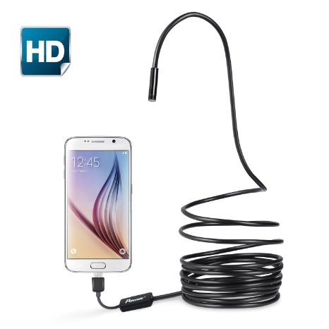 Potensic 2 in 1 HD USB Flexible Endoscope Waterproof Borescope Inspection Camera 2MP CMOS Snake Camera - Black(5M)