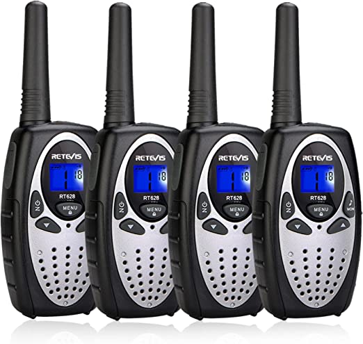 Retevis RT628 Walkie Talkies for Kids 4 Pack,Toys Gifts for 5-13 Year Old Boys Girls,2 Way Radio with 22 Channels LCD Backlit,Long Range for Family Outside Camping Hiking (Silvery)