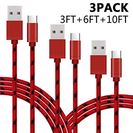 USB Type C Cable, Edota USB Cable [3 Pack 1m/ 2m/ 3m] Type-C to USB 3.0 Nylon Braided Long Cord Type C (USB-C) to USB Fast Cable for USB Type-C Devices Including Including the Nintendo Switch, new MacBook, Google Pixel/Pixel XL, Lumia 950/950xl, Nexus 5x/6p, ChromeBook Pixel, Nokia N1 Tablet and More