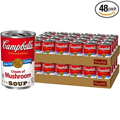 Campbell's Condensed Cream of Mushroom Soup, 10.5 oz. Can (Pack of 48)