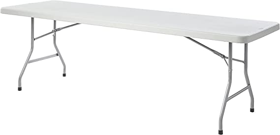 Office Star Resin Multipurpose Rectangle Table, 8-Feet Long, Light Gray