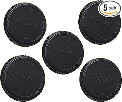(5 Packs) M43 Rear Cap, MFT Rear Lens Cover, Rear Lens Cap M43, Micro Four Thirds Lens Back Cap, Compatible with Panasonic Lumix/Olympus Micro 4/3 Mirrorless Camera Lens