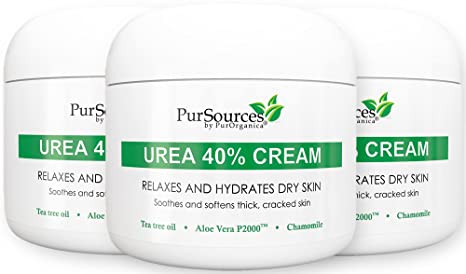 PurOrganica Urea 40 Percent Foot Cream - Pack of 3 - Callus Remover - Moisturizes & Rehydrates Thick, Cracked, Rough, Dead & Dry Skin - For Feet, Elbows and Hands