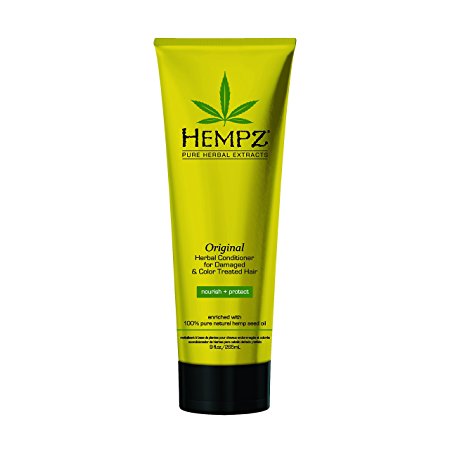 Hempz Original Herbal Conditioner for Damaged and Color Treated Hair, White, Floral/Banana, 9 Fluid Ounce