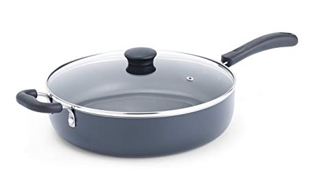 T-fal Saute Pan with Lid, Nonstick Pan, 5 Quart, Black