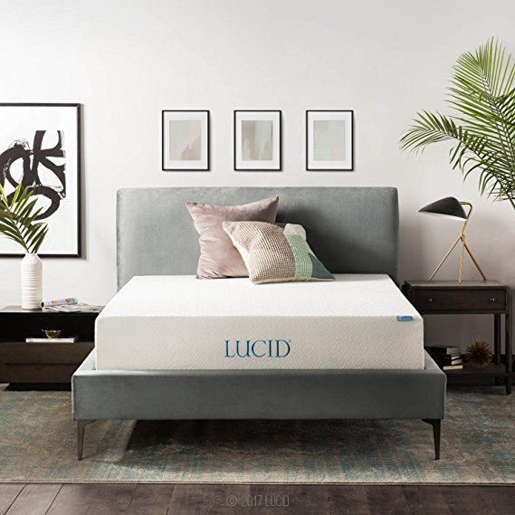 Lucid 12 Inch Gel Mattress, Triple-Layer, 4 Pound Density Ventilated Gel Foam, CertiPUR-US Certified, 25-Year Warranty, Full