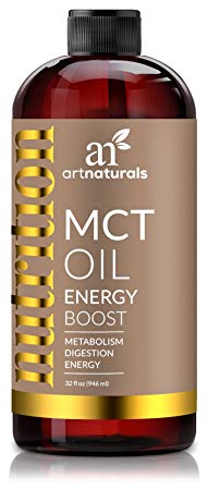 ArtNaturals Premium MCT Oil for Nutrition – 32 Oz – Weight and Energy Supplement – Derived from Organic Coconuts - Good for Metabolism and Digestion - Paleo and Bulletproof Safe