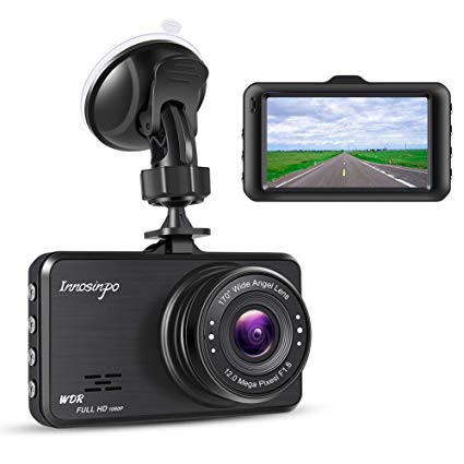 Dash Cam，Innosinpo 1080P 3" FHD DVR Car Driving Recorder Car Dashboard Camera with 170°Wide Angle WDR G-Sensor Loop Recording and Motion Detection