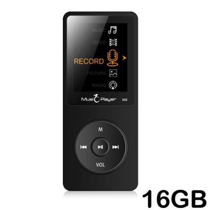 CFZC 16 GB Multi-Functional MP3 Player / MP4 Player with 1.8 Inch Screen /FM/e-book/Voice recorder/Alarm clock/Calendar 70 HOURS Continuous Playback(black)