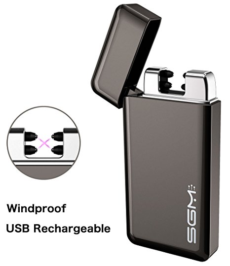 USB Lighter, Electric Flameless Lighter with No Buttons - USB Rechargeable - Use for Cigarette or Candle Lighting - User Friendly Windproof Design - Includes Gift Box!
