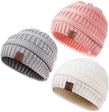 REDESS Baby Kids Winter Warm Fleece Lined Hats, Infant Toddler Children Beanie Knit Cap Girls Boys …