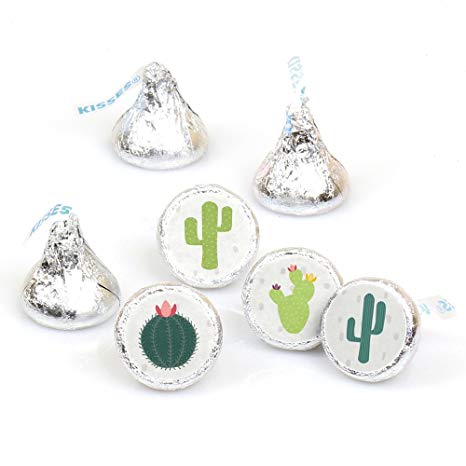 Prickly Cactus Party - Fiesta Party Round Candy Sticker Favors - Labels Fit Hershey’s Kisses (1 Sheet of 108)