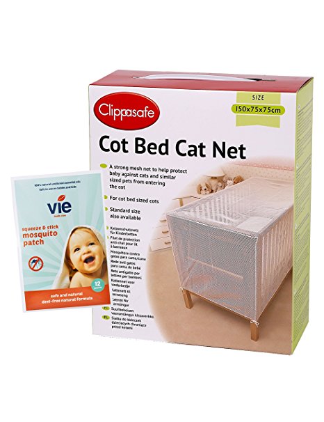 COT BED CAT NET, includes complimentary pack of 12 vie squeeze & stick insect patches