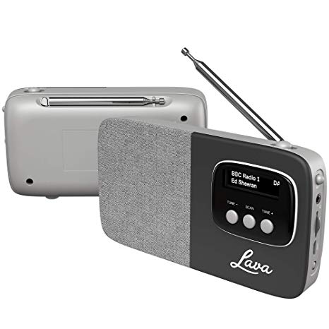 Lava | Akoni - DAB/DAB  Digital & FM Portable Radio with Bluetooth and Built-in Rechargeable Battery with Auto-Scan, LCD Screen, Headphone Jack, Fab